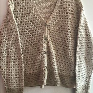 Liz Claiborne Beige Knit Cardigan